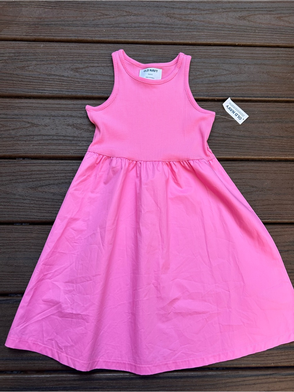 Old Navy Bright Pink Girls Ribbed Tank Dress